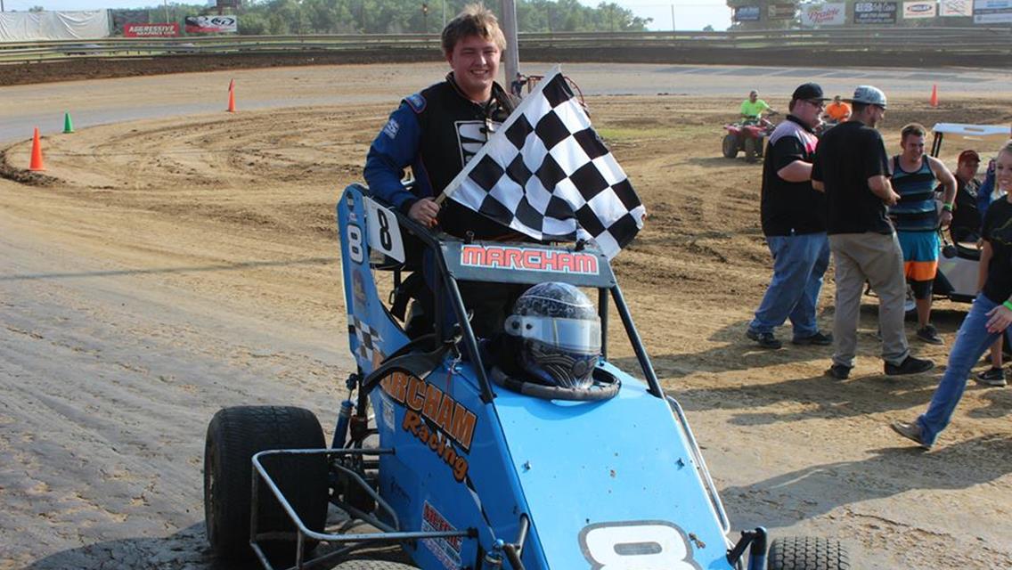 Josh Marcham wins the $1,000-to-win Quick Engineering preliminary night feature at SIR&#39;s 7th Annual IKE Honda Terry Sprague Memorial