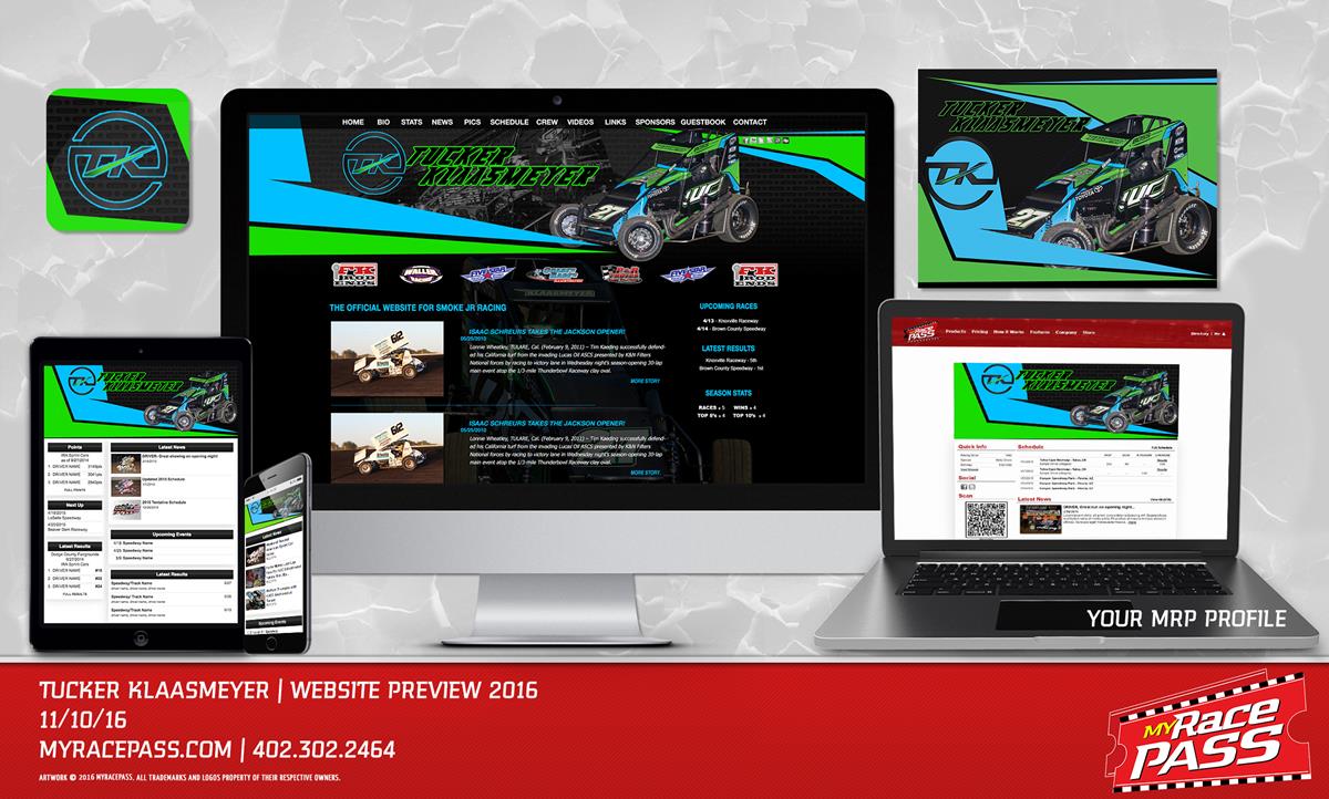 MyRacePass Creates Pro Platinum Package for Tucker Klaasmeyer