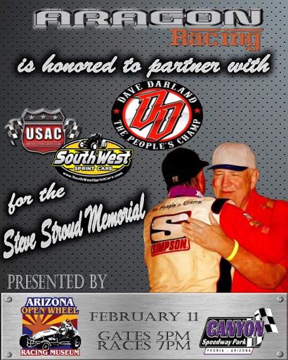 Aragon Racing is providing Dave Darland a ride at the Steve Stroud Memorial at Canyon on February 11th, 2017