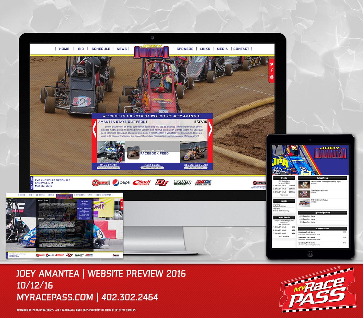 MyRacePass Develops Pro Platinum Package for Joey Amantea