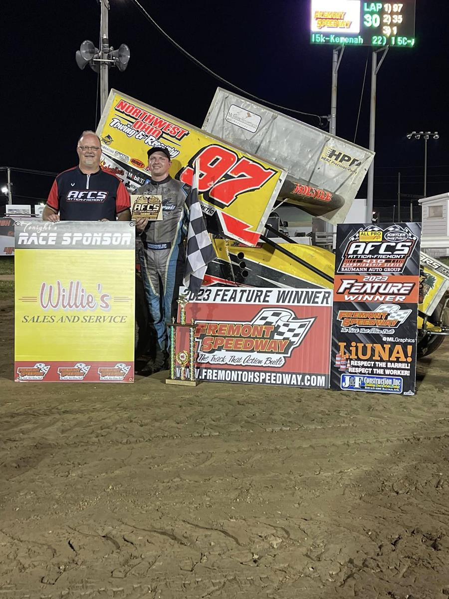 Hickle gets late race 410 AFCS win at Fremont
