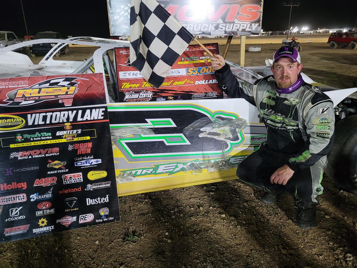 JEREMY WONDERLING BECOMES 1ST HOVIS RUSH LATE MODEL FLYNN'S TIRE/GUNTER'S HONEY TOURING SERIES REPEAT WINNER OF 2024 CAPTURING $3000 AT MARION CENTER