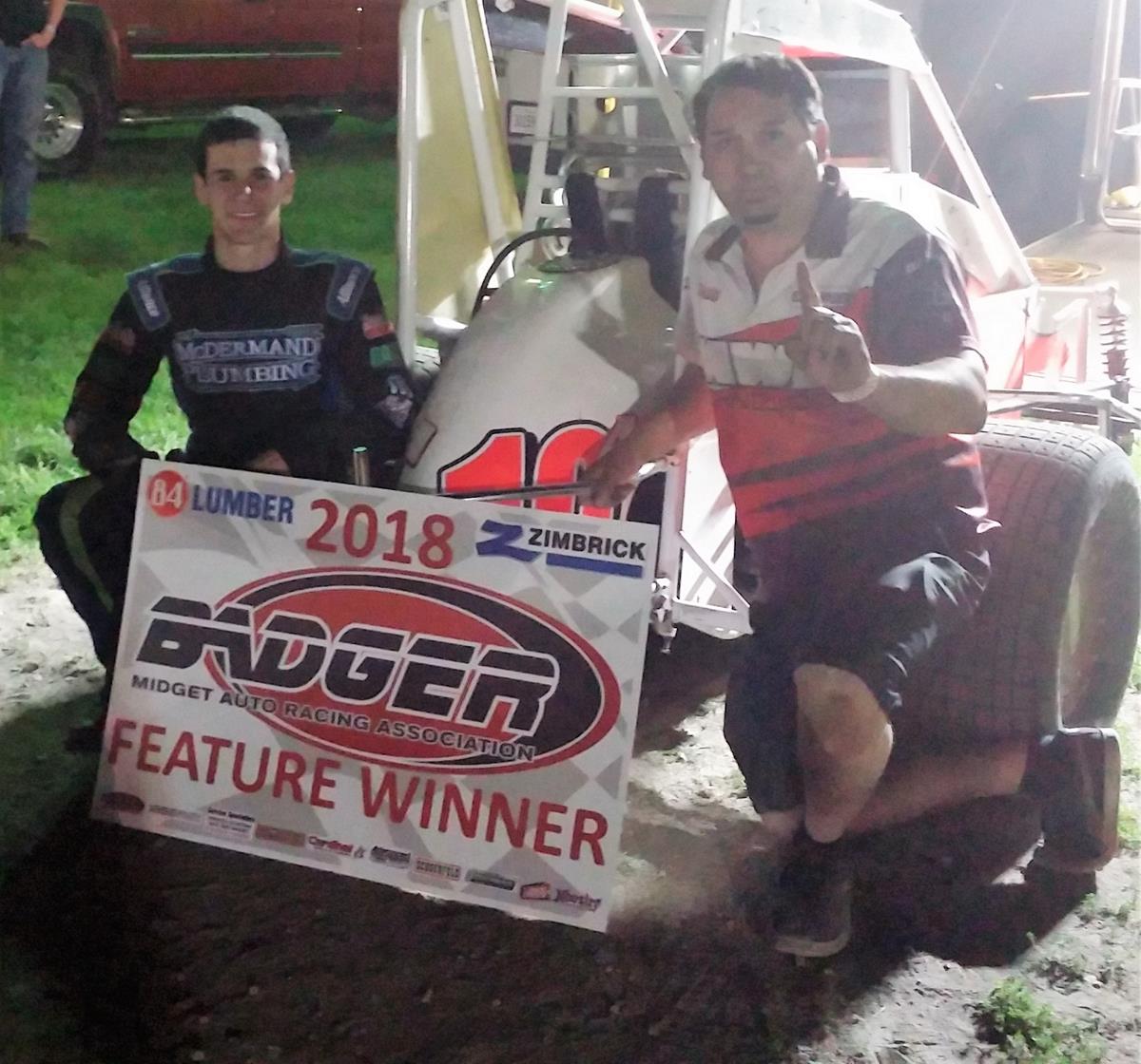 "Chase McDermond wins Sycamore Midget thriller" “Four cars under a blanket at finish”