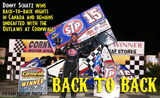 Donny Schatz Scores 11th Win of the Season at Cornwall Motor Speedway