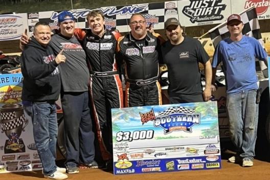 Billy Franklin and Joseph Joiner visit SAS victory lane at Southern