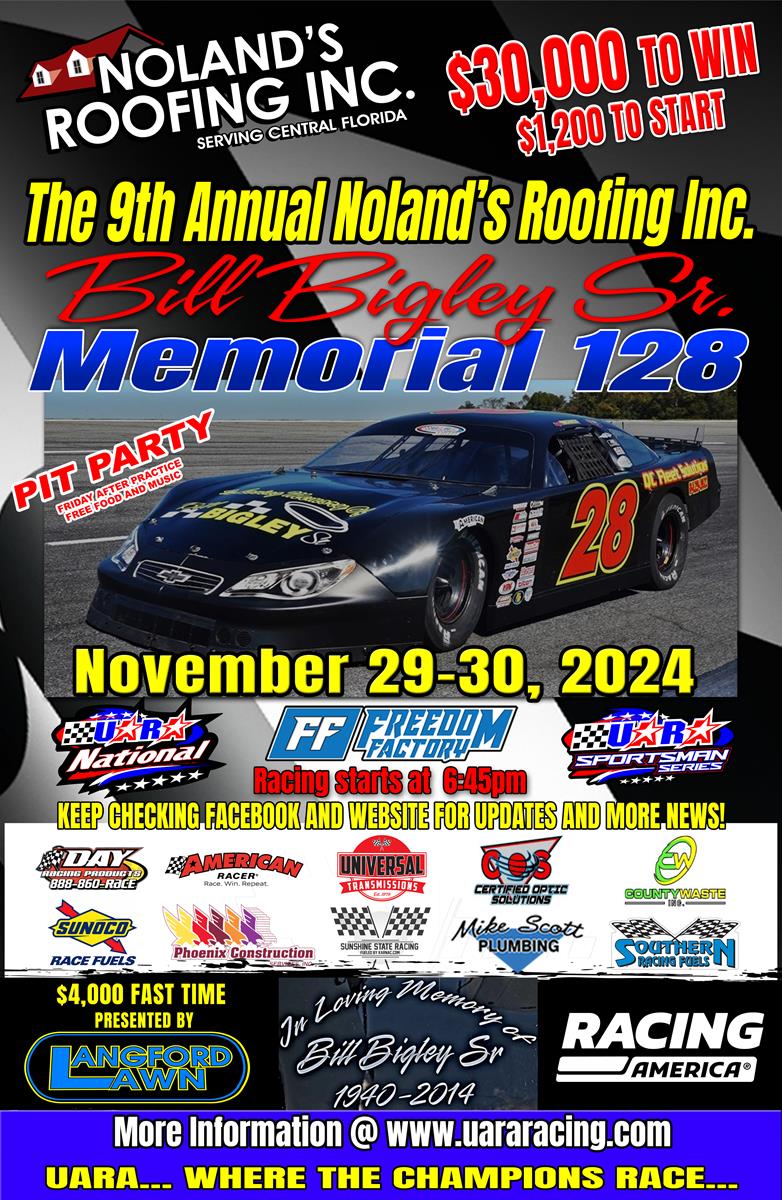 9th Annual Noland's Roofing Inc. Bill Bigley Sr. Memorial 128 $30,000 to win and $1,200 to start