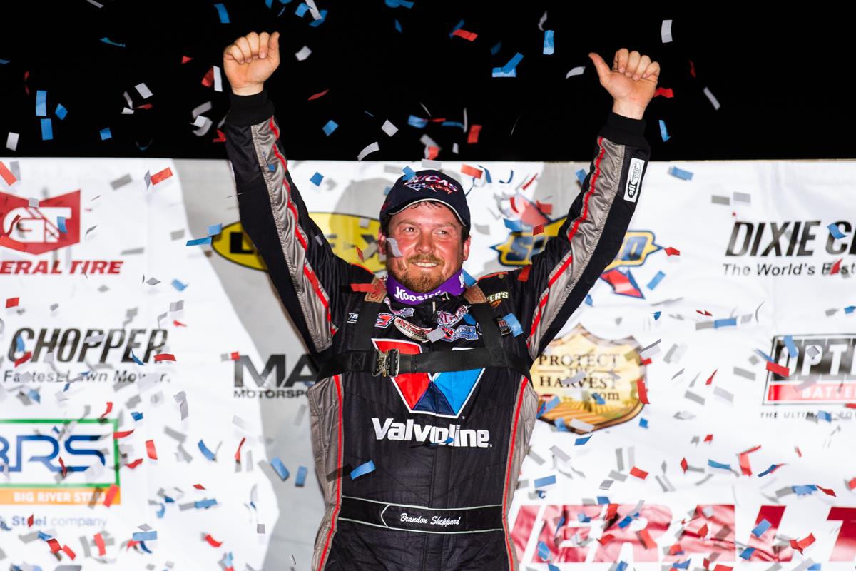 Brandon Sheppard in Lucas Oil Victory Lane