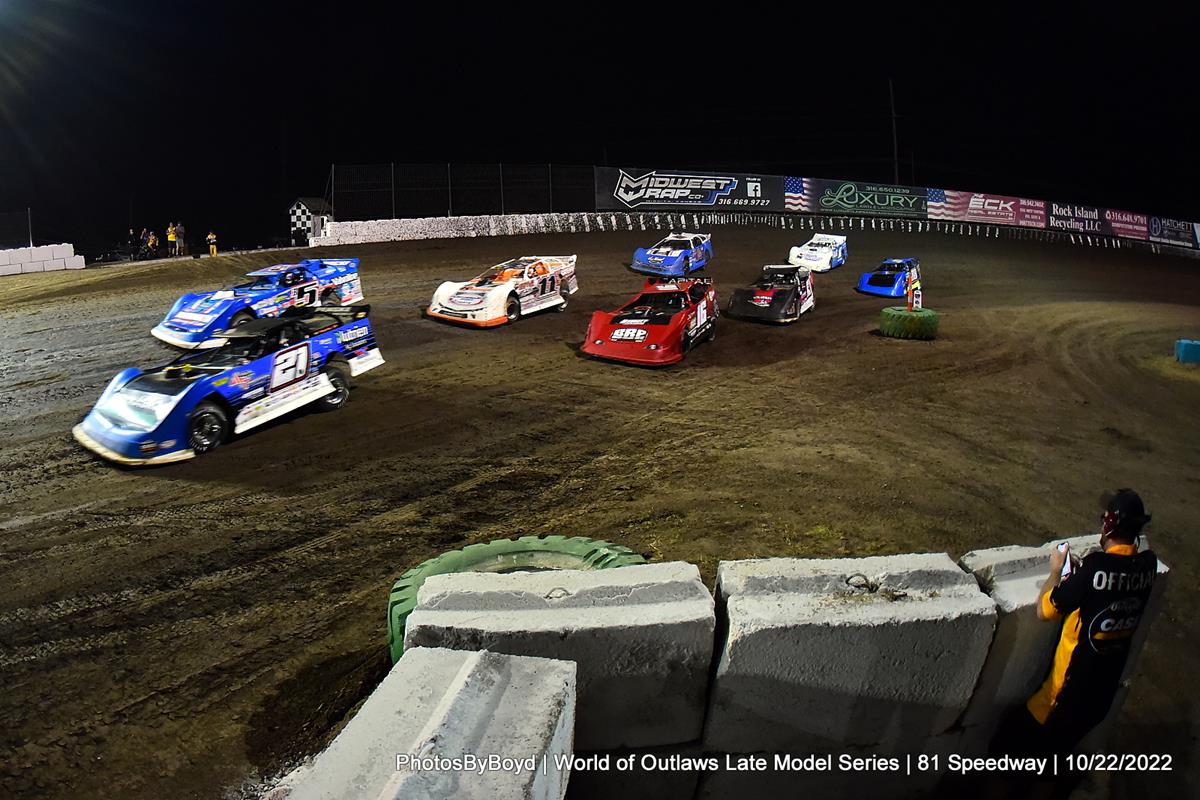 81 Speedway (Park City, KS) – World of Outlaws Case Late Model Series – Rick Eshelman Kansas Tribute Tour – October 22nd, 2022. (Todd Boyd photo)