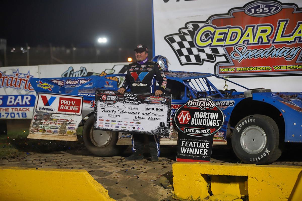 Brandon Sheppard Rolls to $20,000 Payday at Cedar Lake