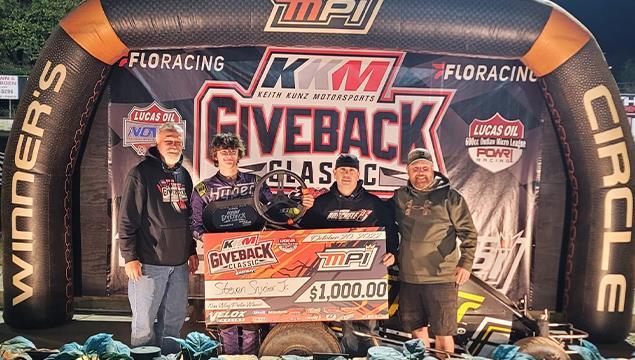 Steven Snyder Jr Secures KKM Giveback Classic Prelim Night One Win with POWRi Outlaw Non-Wing Micro