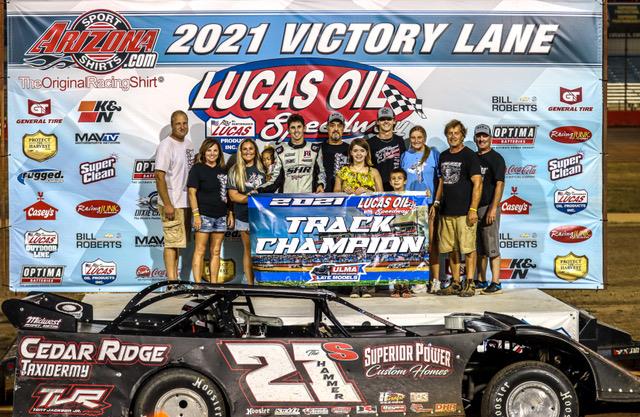 Cole Henson won twice with 11 top-five finishes en route to a repeat Lucas Oil Speedway ULMA Late Model championship at Lucas Oil Speedway. (GS Stanek Racing Photography)