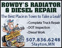 Rowdy's Repair & Avoca Spray Sponsors for August 24th