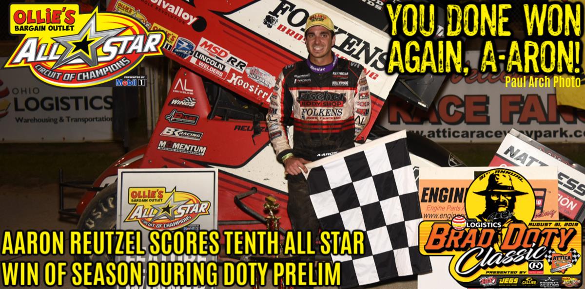 Aaron Reutzel uses late race restart to steal Brad Doty Classic opener at Attica Raceway Park, reclaims All Star championship point lead