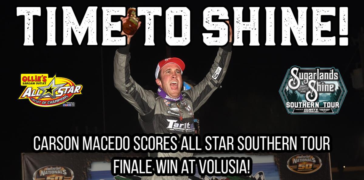Carson Macedo closes out Sugarlands Shine Southern Tour with victory at Volusia Speedway Park