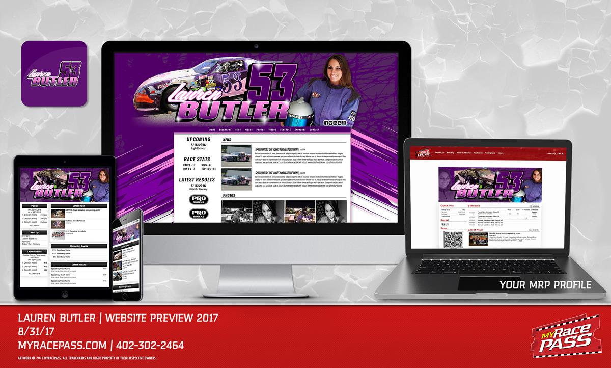 MyRacePass Creates Pro Platinum Package for Lauren Butler