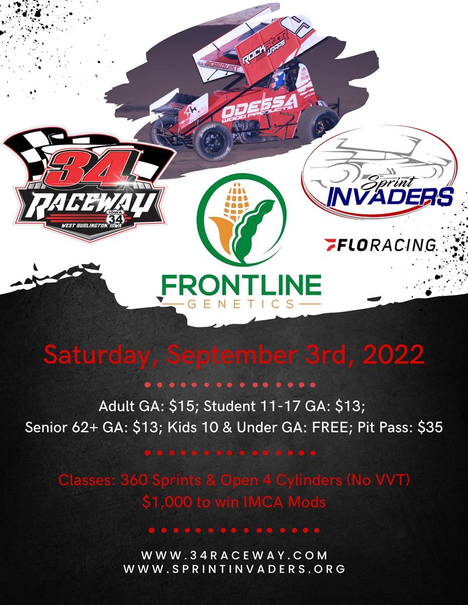 Sprint Invaders Rumble at 34 Raceway Saturday!