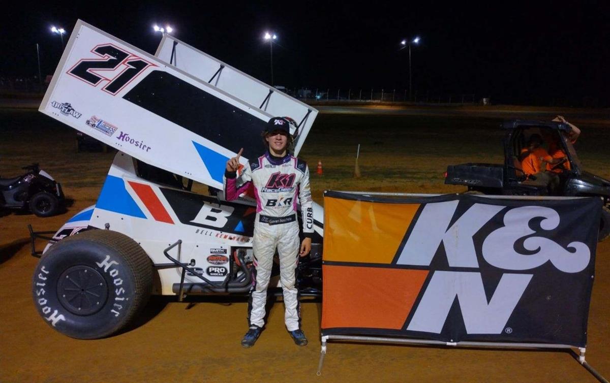 Gavan Boschele streaked to USCS Wendy's Summer of Speed Sprint Car Shootout win at Lexington 104