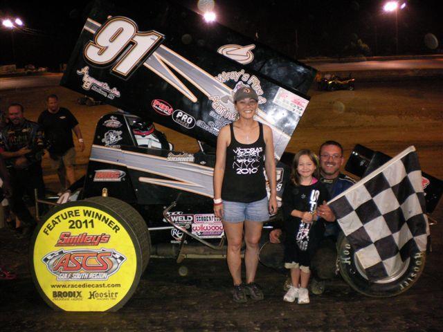 Marshall Skinner captured his second Smiley's Racing Products ASCS Gulf South feature win in as many nights by topping Sunday's 25-lapper at Jones Motor Speedway in Chatham, LA. (ASCS Gulf South photo)