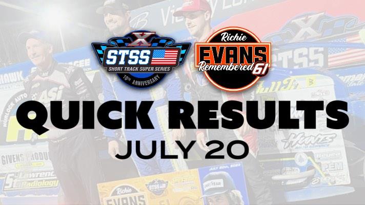 RICHIE EVANS REMEMBERED 61™ RESULTS SUMMARY UTICA-ROME SPEEDWAY THURSDAY, JULY 20, 2023