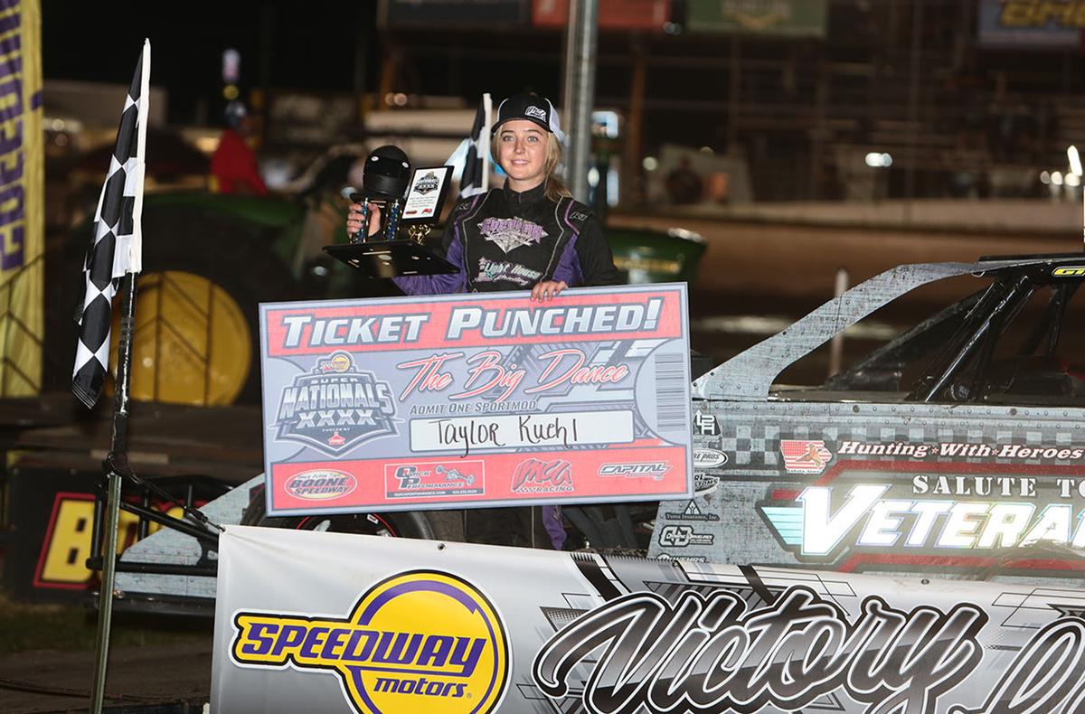 Kuehl stays cool in front, collects Super Nationals SportMod qualifying checkers
