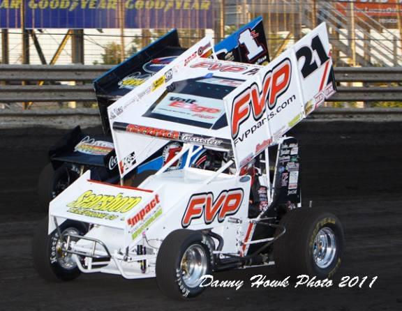 Brian races with Jessica Zemken at Knoxville (Danny Howk Photo)