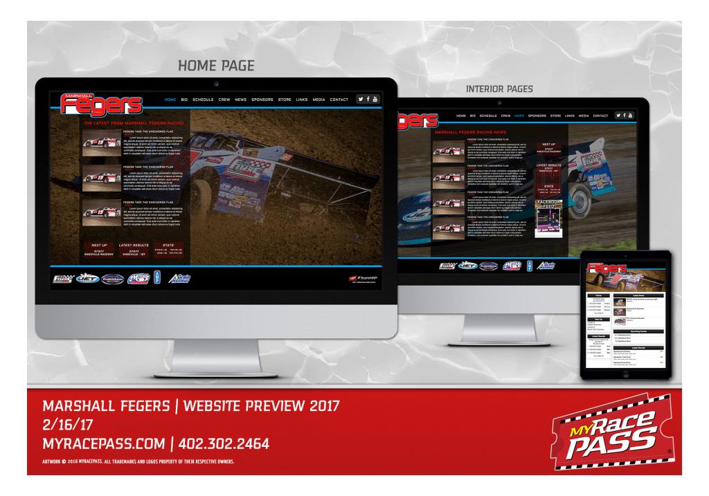 MyRacePass Develops Pro Platinum Package for Marshall Fegers