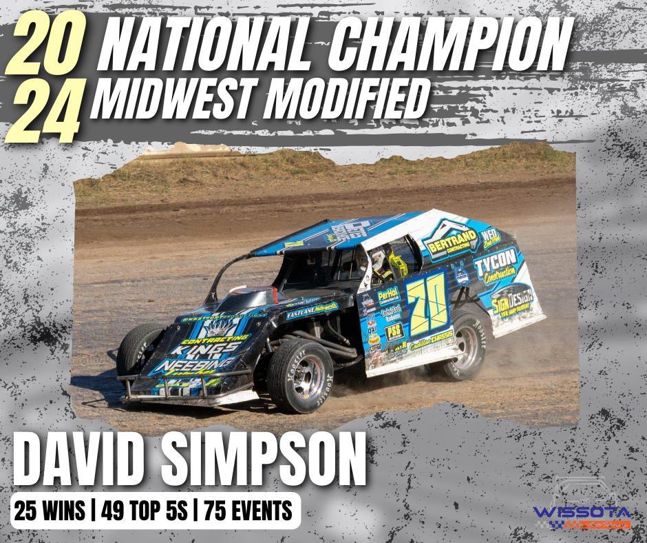 MIDWEST MOD MASTER; SIMPSON SPEEDS TO FIRST CAREER WISSOTA NATIONAL TITLE