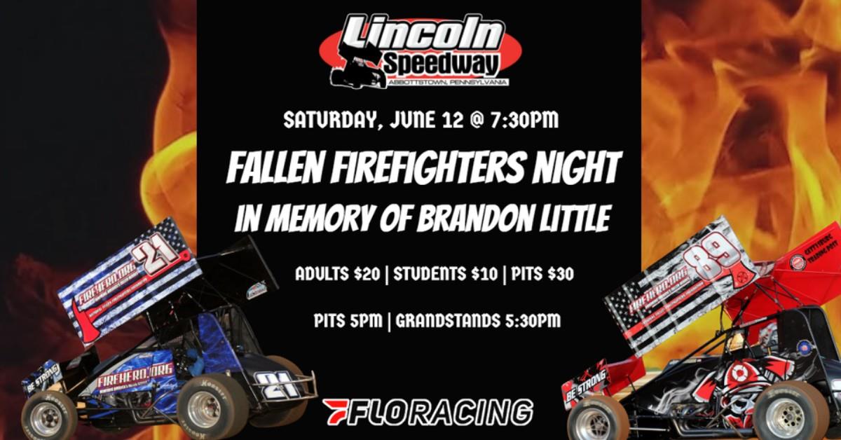 Lincoln Speedway to Host Fallen Firefighters Night in Memory of Brandon Little on June 12