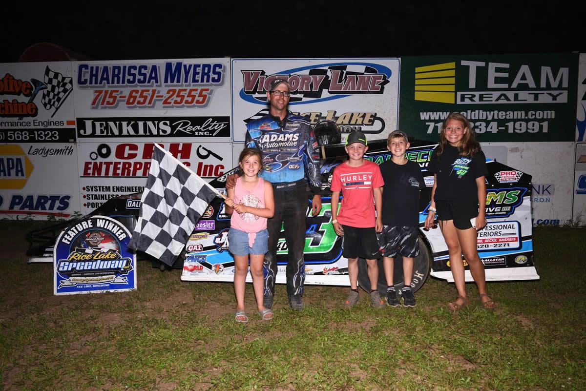 Adams Rules Midwest Modified Field at Rice Lake Speedway