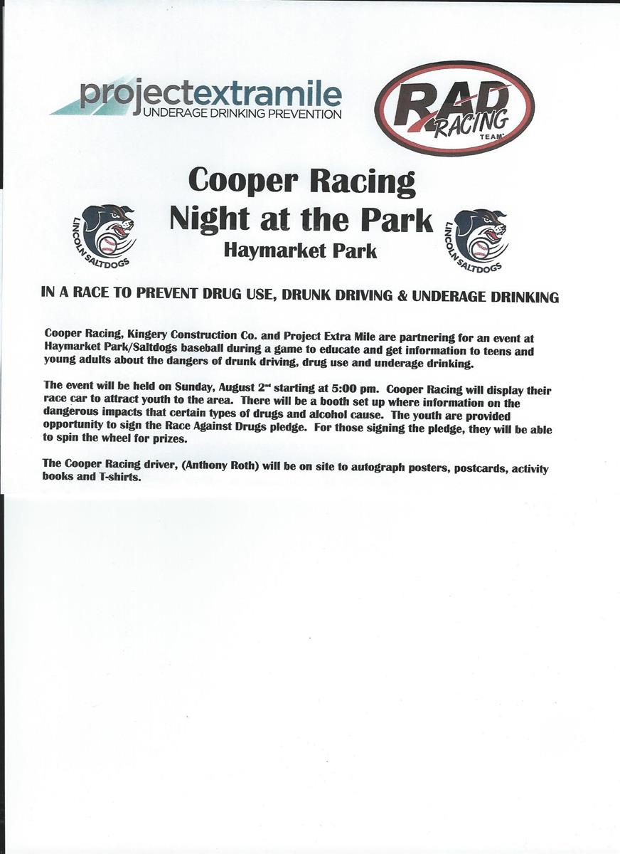 Join us, Sunday August 2nd at Haymarket Park!