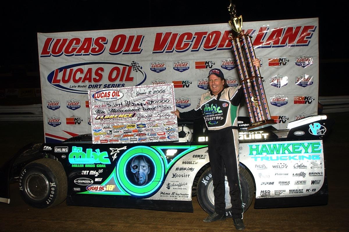 Scott Bloomquist Wins Ralph Latham Memorial Race the Final Lap at Florence Speedway