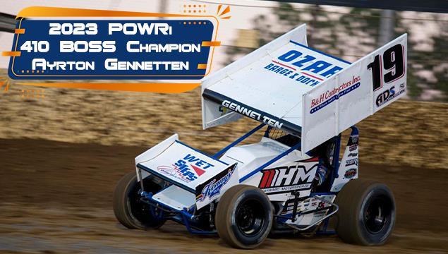 Ayrton Gennetten Garners POWRi 410 Bandit Outlaw Sprint Series Championship