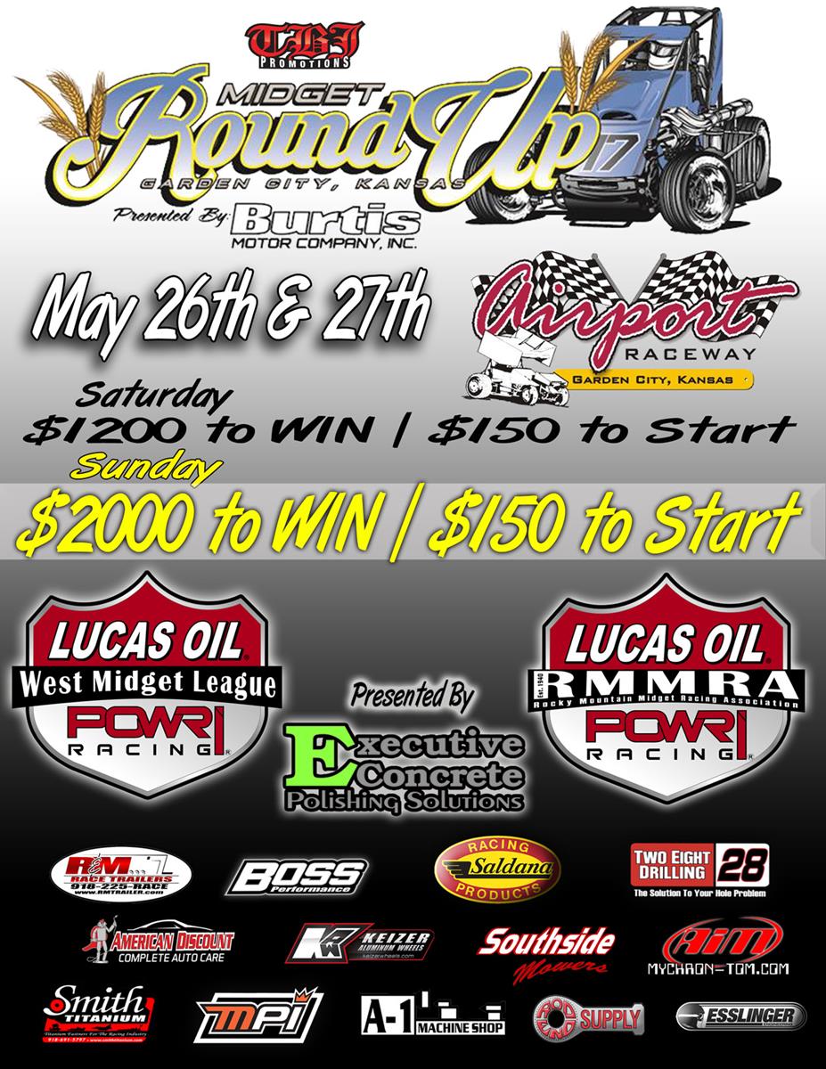 POWRi West Midgets Soar into Airport Raceway for Midget Roundup