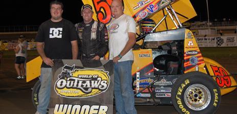 Two for Tatnell: Wins World of Outlaws Debut at Junction Motor Speedway In Front of Largest Crowd in Track History