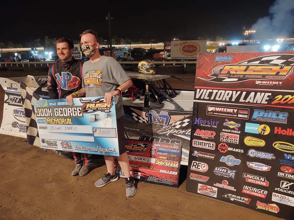 MICHAEL NORRIS MAKES HIS 1ST EVER CRATE START A WINNING ONE TAKING "JOOK GEORGE STEEL CITY CLASSIC" AT PITTSBURGH FOR $7,200+ AGAINST STOUT 46-CAR PAC