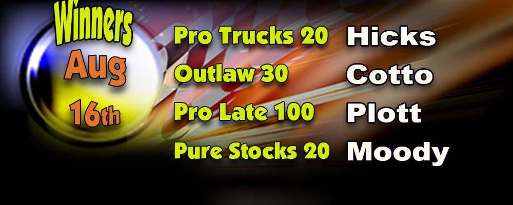 Plott wins Pro Late 100; other winners: Cotto, Moody, Hicks