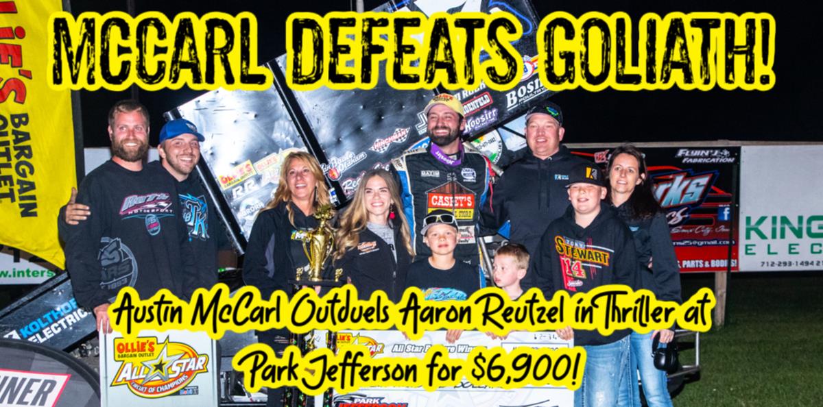 Austin McCarl holds off Aaron Reutzel for first-ever All Star victory in thriller at Park Jefferson International Speedway