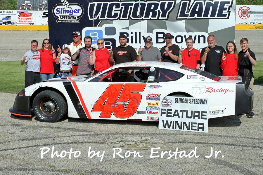 Rich Bickle and Dennis Prunty Split Twin 50-Lap Features at Slinger as Bickle Claims Overall Title
