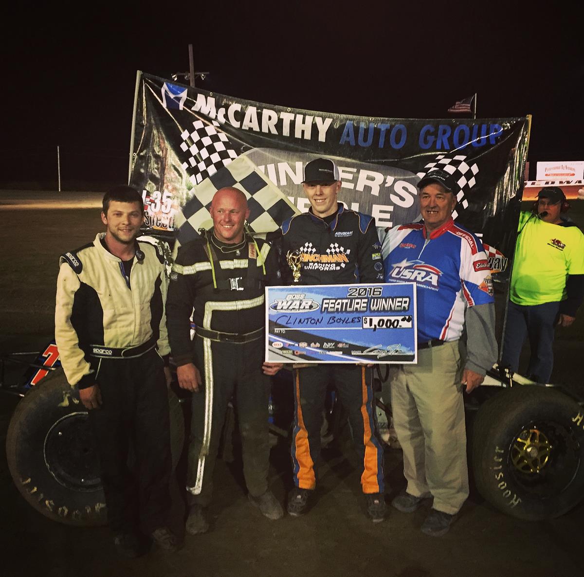 BOYLES WINS FIRST OF CAREER AT I-35