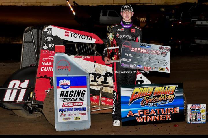 Bryant Weideman Victorious in POWRi Midget Debut at Caney Valley Speedway