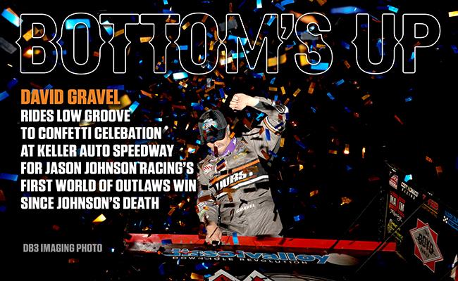 Gravel rides low groove to victory for Jason Johnson Racing’s first World of Outlaws win since Johnson’s death