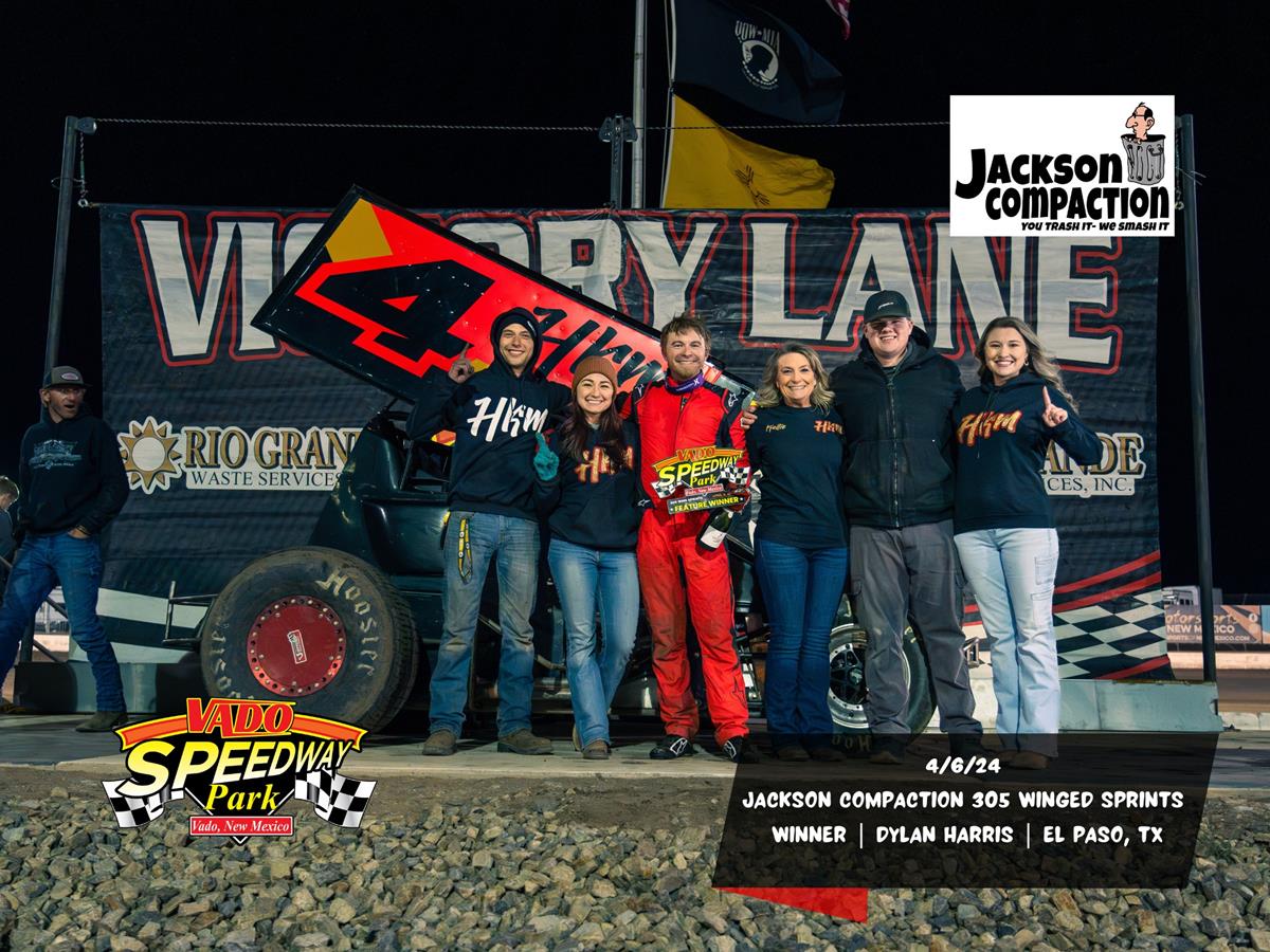 Dylan Harris Hustles to Jackson Compaction POWRi Vado 305 Sprints Victory