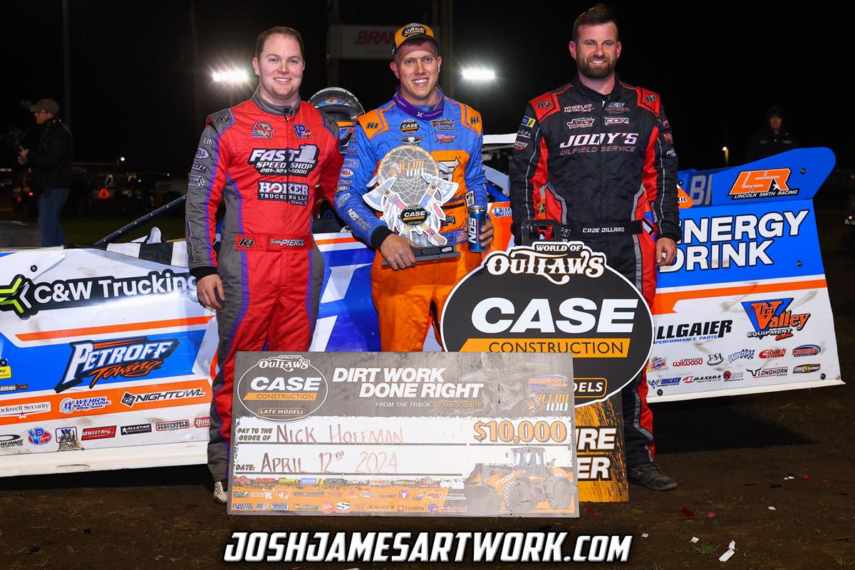 Farmer City Raceway (Farmer City, IL) – World of Outlaws Case Late Model Series – Illini 100 – April 12th-13th, 2024. (Josh James Artwork)
