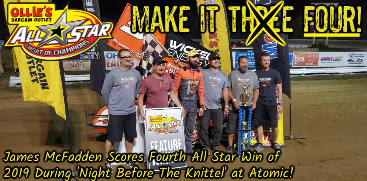 James McFadden is two-for-two at Atomic; Scores ‘Night Before The Knittel’ worth $5,054