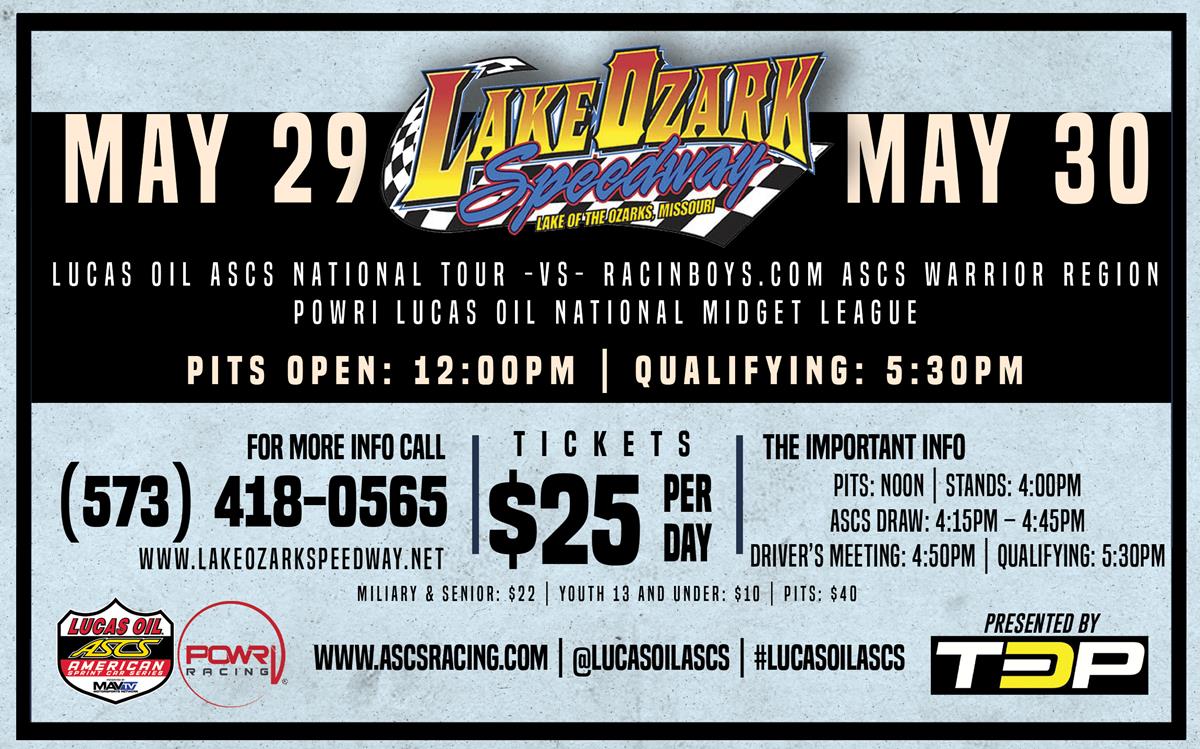Lake Ozark Speedway With Time Trial Based Format Next For Lucas Oil American Sprint Car Series