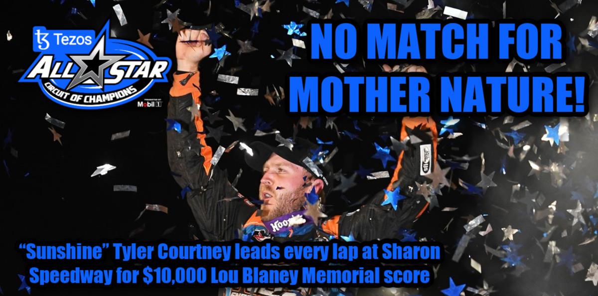 “Sunshine” Tyler Courtney leads every lap at Sharon Speedway for $10,000 Lou Blaney Memorial score