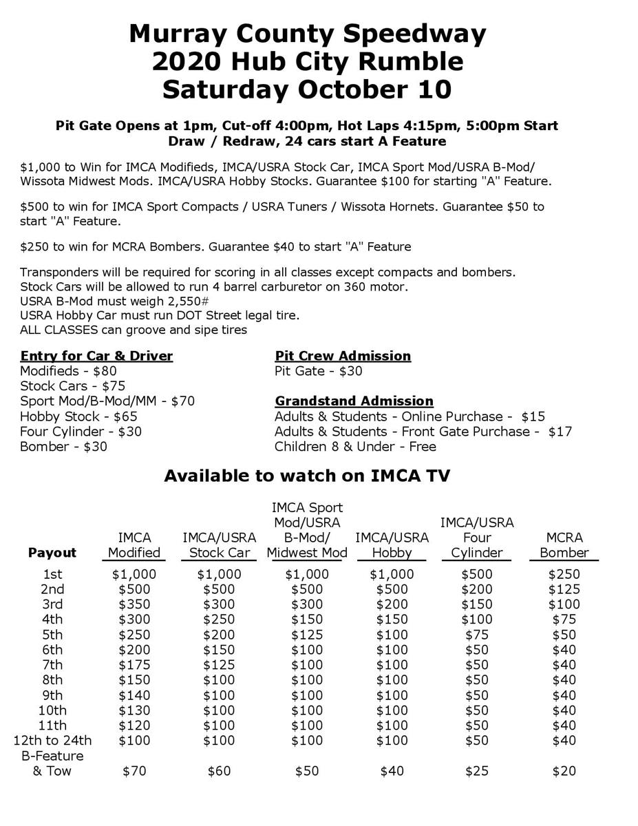 Hub City Rumble - Murray County Speedway - October 10