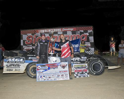 Jameson “Wins One for Gullett” at Lawrenceburg Speedway with Valvoline Americaan Late Model Iron-Man Series Fueled by VP Racing Fuels and Ultimate Hea