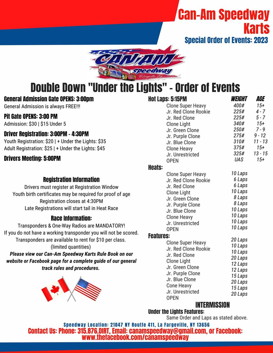 It's Double Down Under the Lights Race Day!