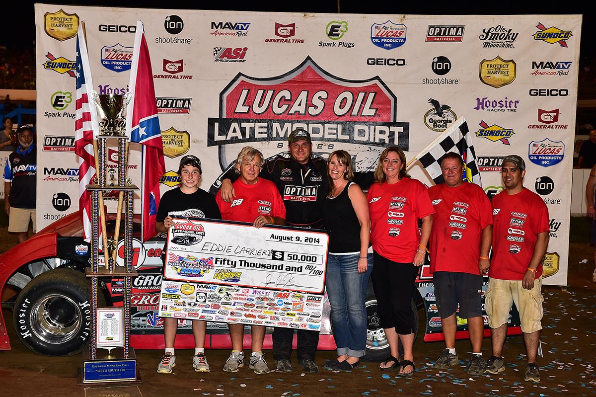 Eddie Carrier Jr. Earns Biggest Win of His Career in Sunoco North South 100 at Florence Speedway